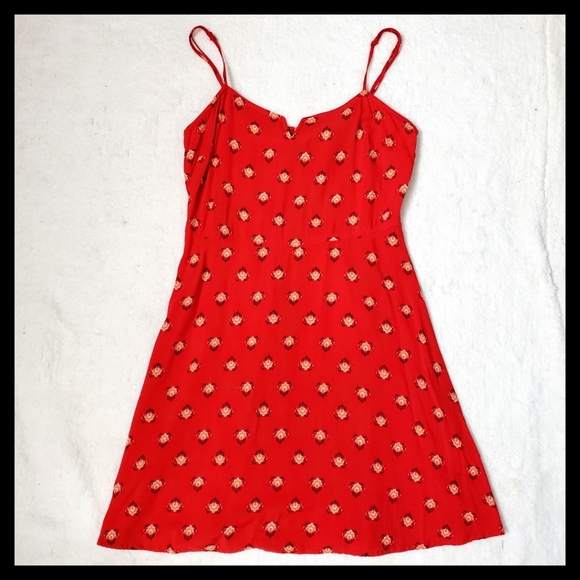 EXPRESS:Size:SP/ Red floral Mini Dress - Picture 3 of 5
